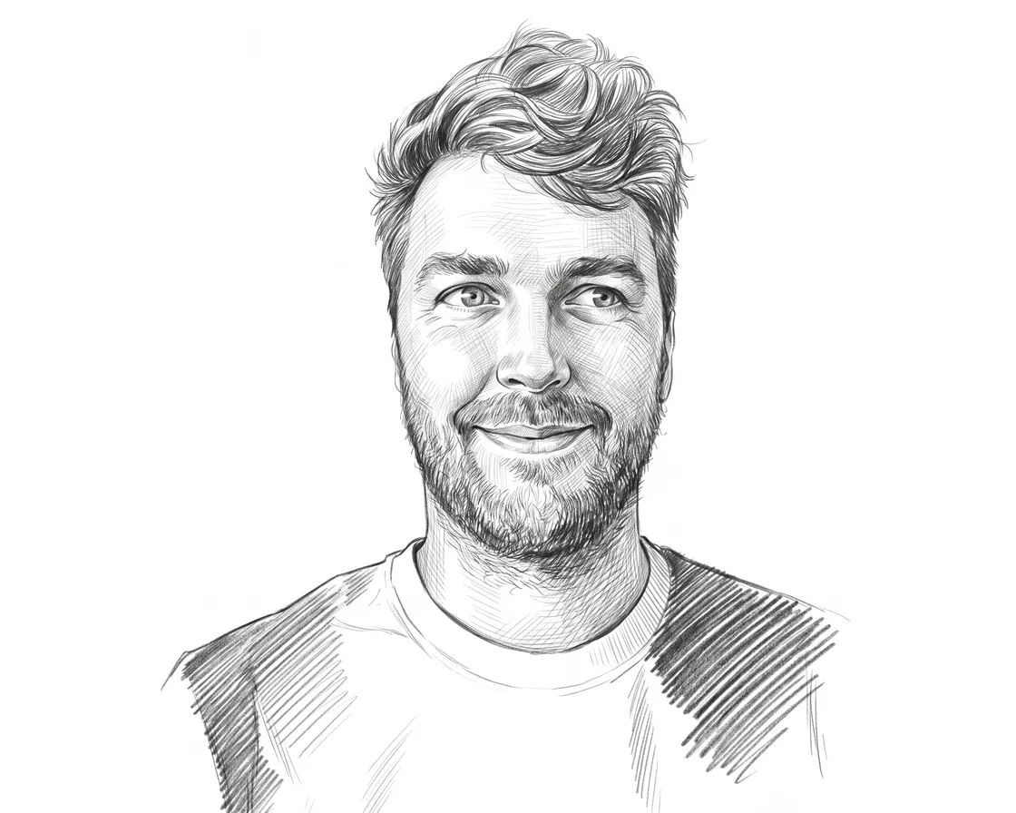 Illustrated portrait of Axel Vlaminck