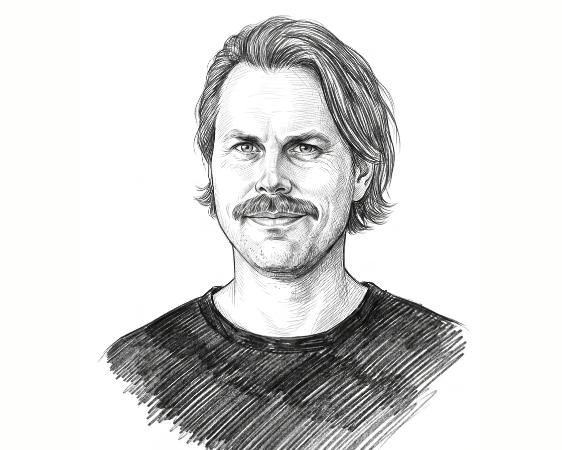 Illustrated portrait of Ruben Verhack
